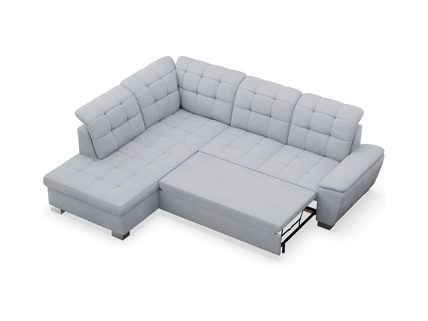 Canapé d'angle convertible L – gris clair– côté gauche – JAMAAL