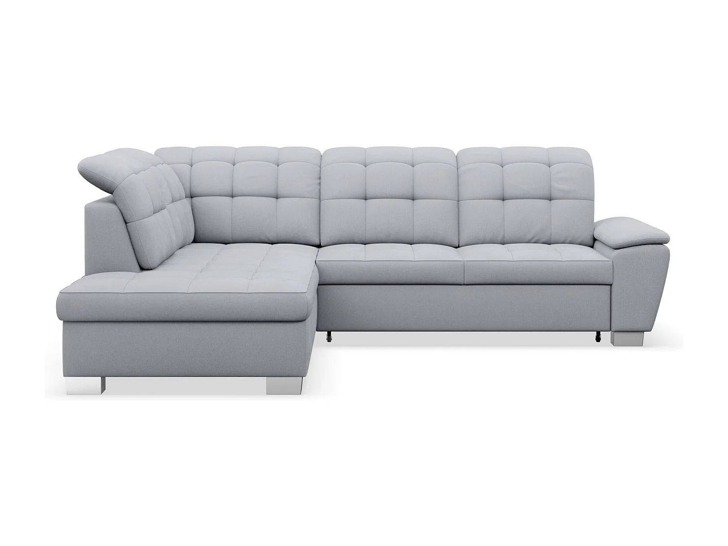 Canapé d'angle convertible L – gris clair– côté gauche – JAMAAL