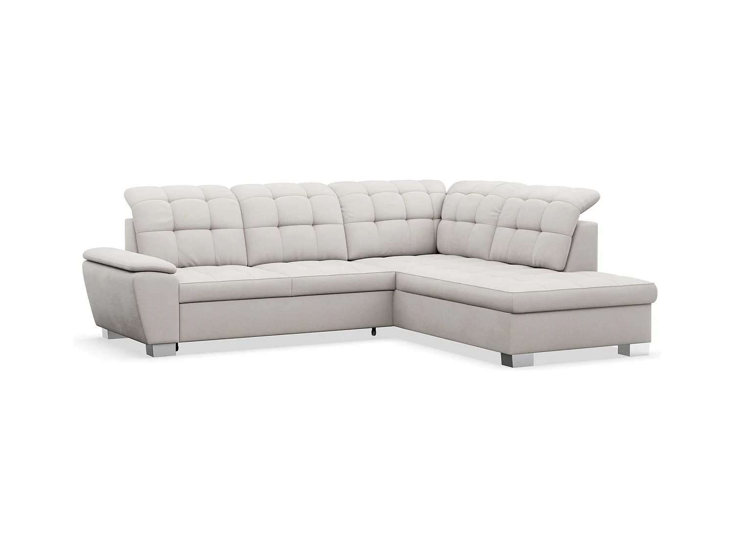 Canapé d'angle convertible L – crème – côté droit – JAMAAL