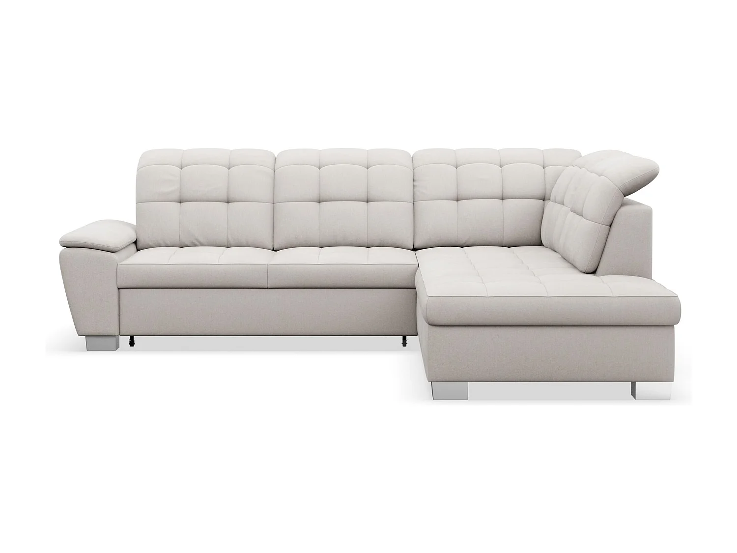 Ecksofa - Schlaffunktion und Stauraum - rechtsseitig - creme - JAMAAL