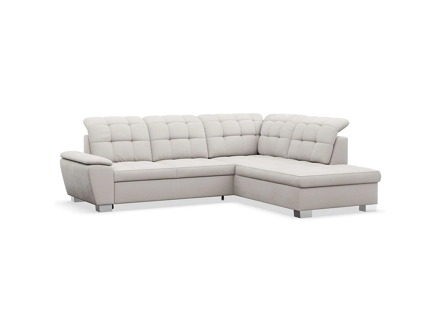 Ecksofa - Schlaffunktion und Stauraum - rechtsseitig - creme - JAMAAL