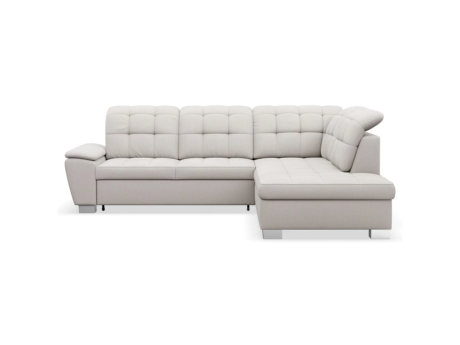 Ecksofa - Schlaffunktion und Stauraum - rechtsseitig - creme - JAMAAL