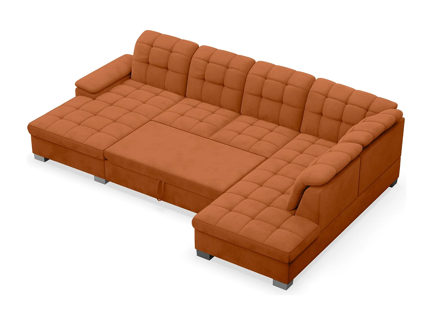 Wohnlandschaft - Schlaffunktion und Veloursbezug - links - kupfer - JAMAAL