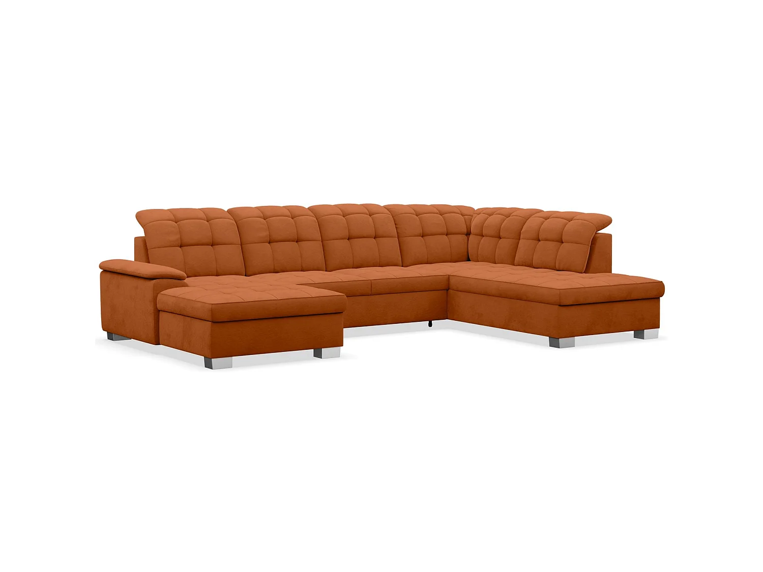 Canapé d'angle U convertible –couleur cuivre– côté gauche – JAMAAL