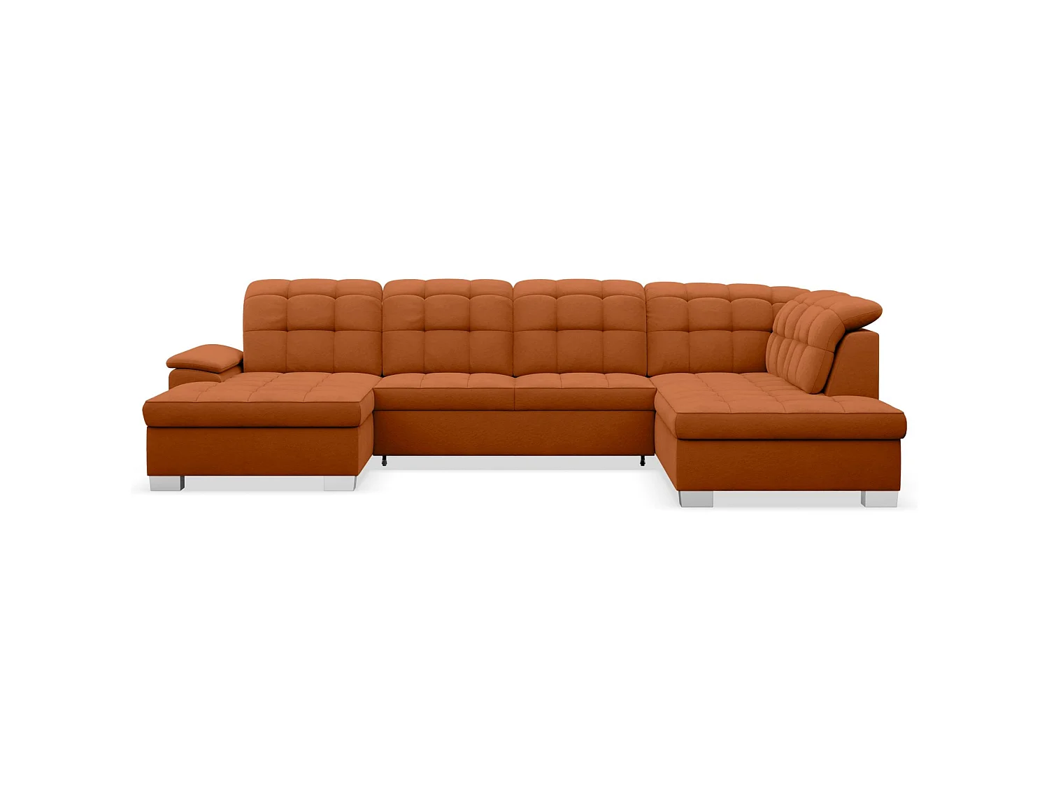 Canapé d'angle U convertible –couleur cuivre– côté gauche – JAMAAL