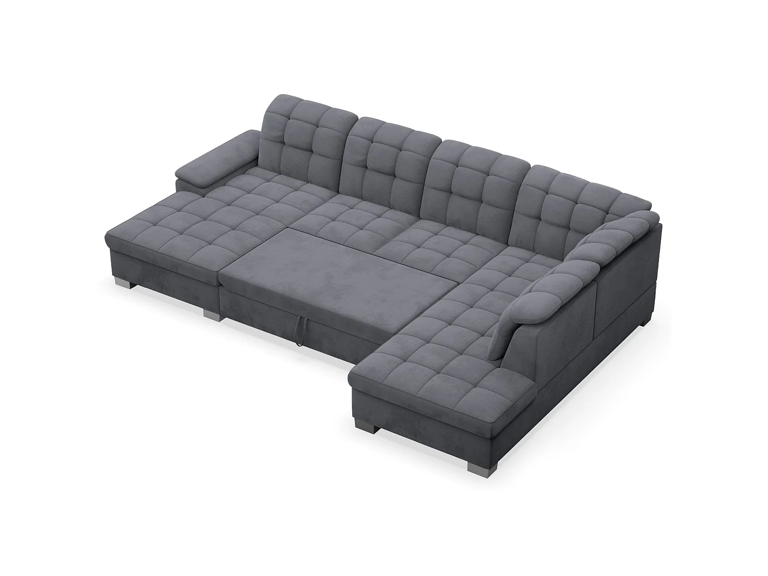 Canapé d'angle U convertible –gris foncé– côté gauche – JAMAAL