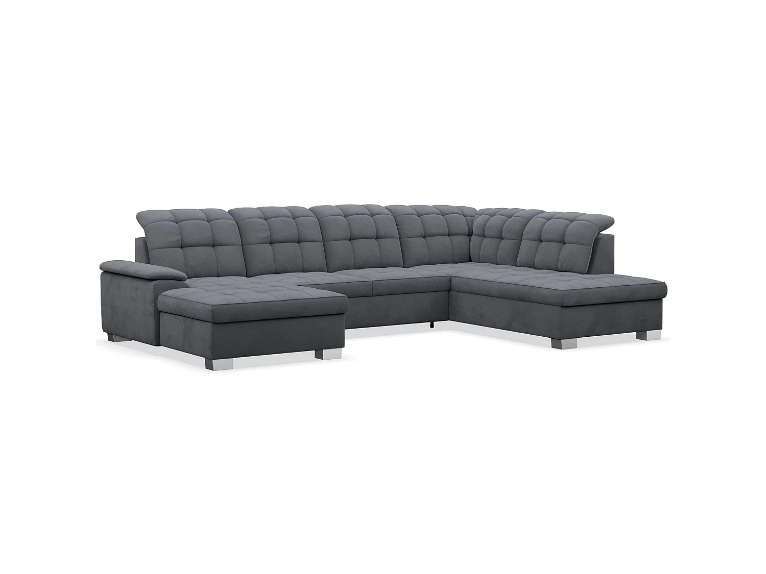 Canapé d'angle U convertible –gris foncé– côté gauche – JAMAAL