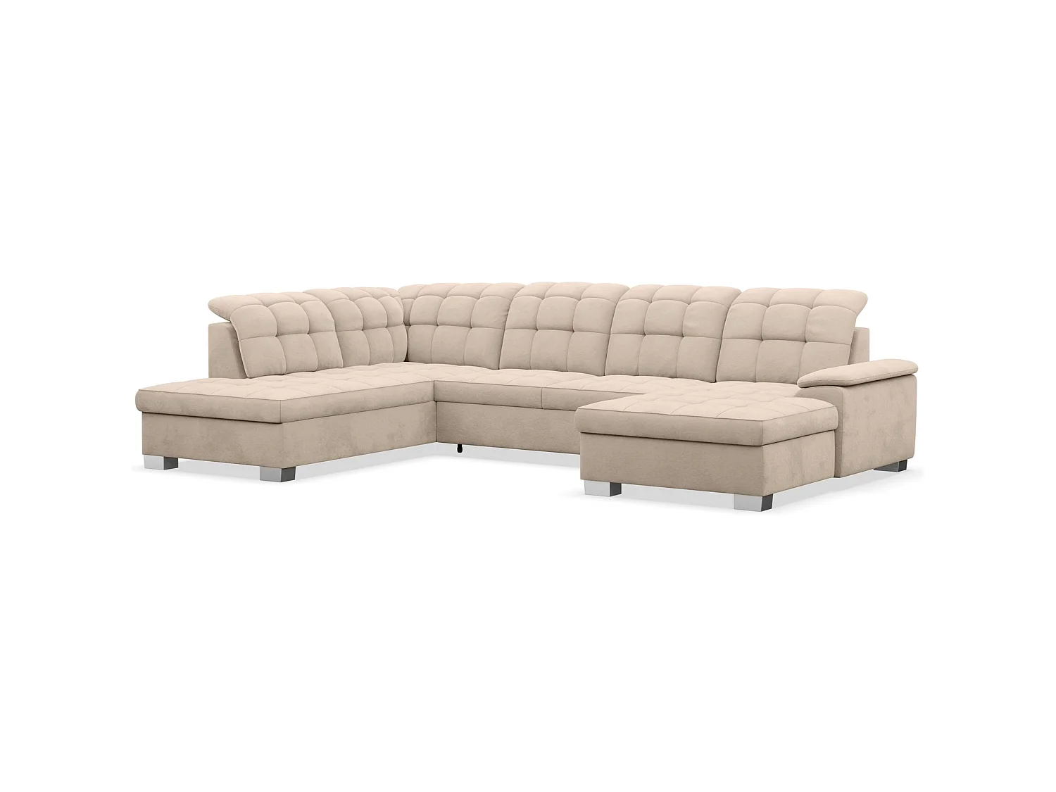 Canapé d'angle U convertible – beige– côté droit – JAMAAL