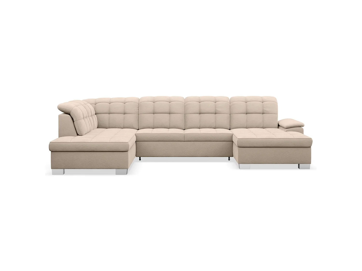 Canapé d'angle U convertible – beige– côté droit – JAMAAL