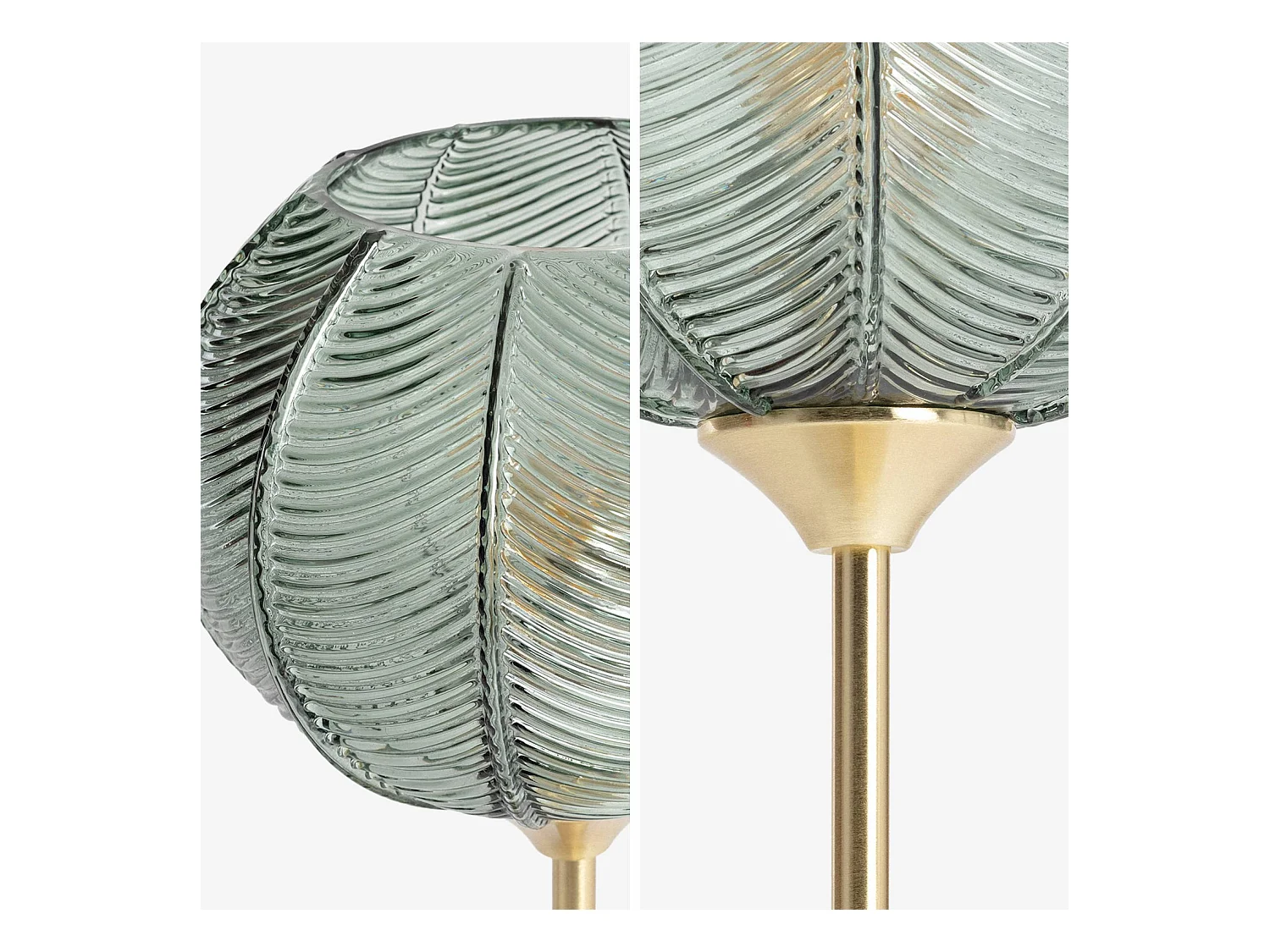 Lampe à poser métal et verre effet cristal Basile vert Ø 20cm