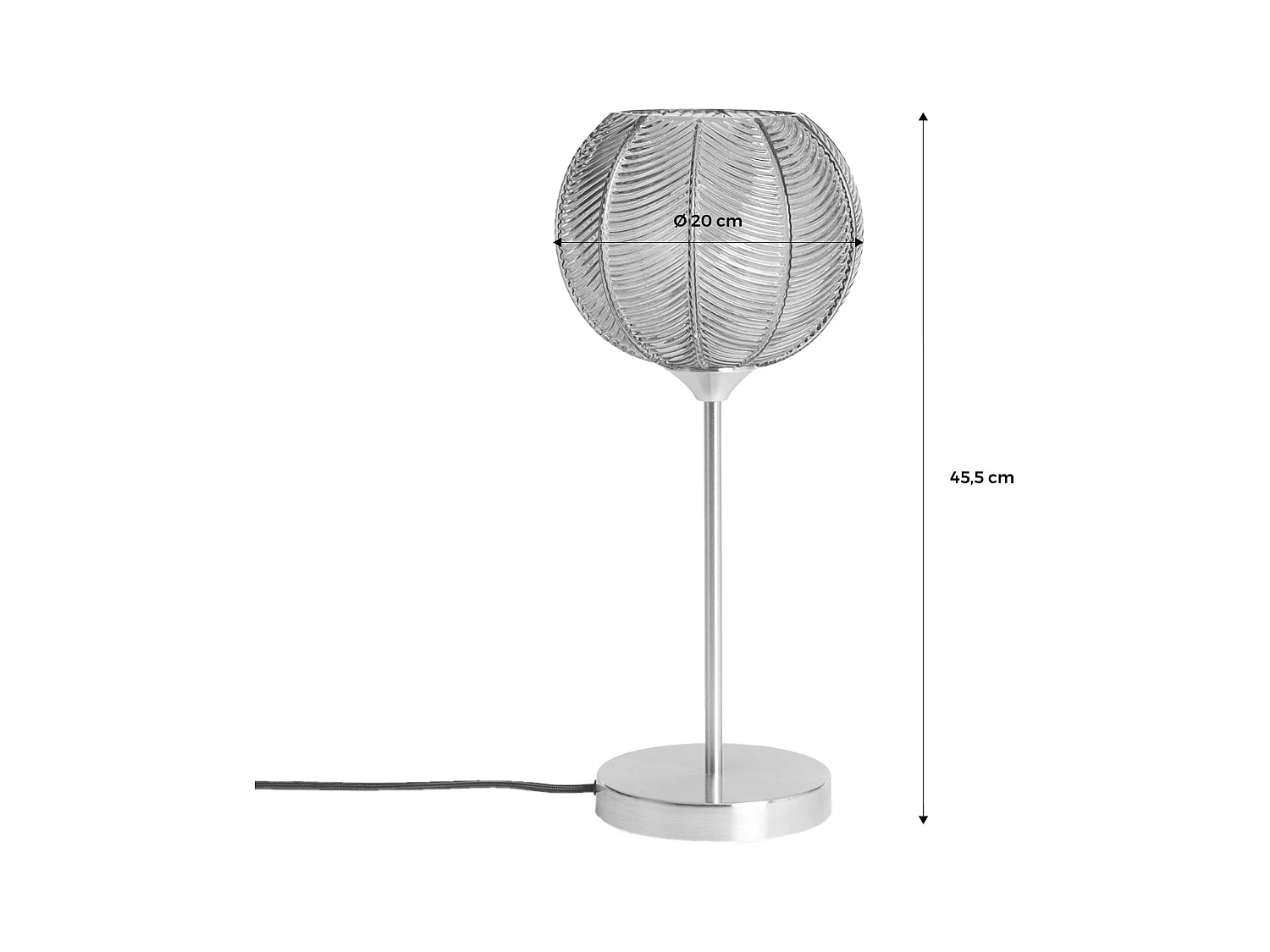 Lampe à poser métal et verre effet cristal Basile vert Ø 20cm