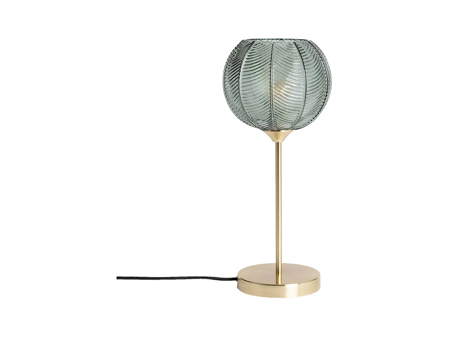 Lámpara de mesa interior metal y vidrio, 20cm verde