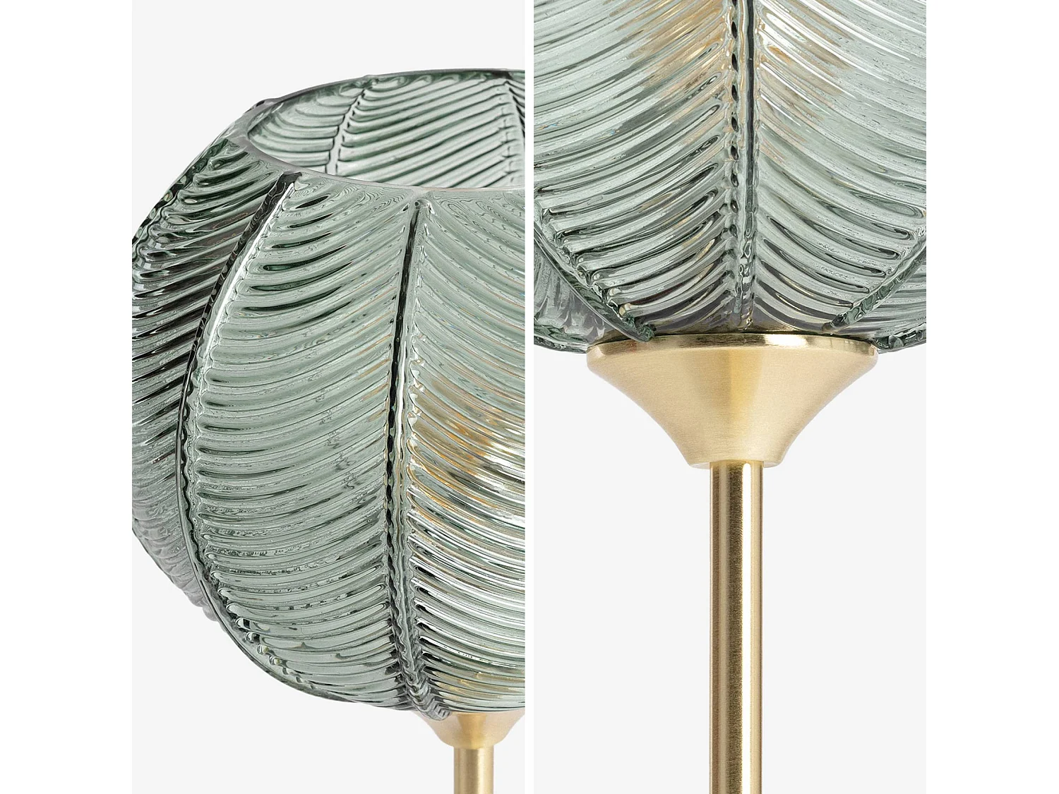 Lampada in metallo e vetro, 20cm, verde