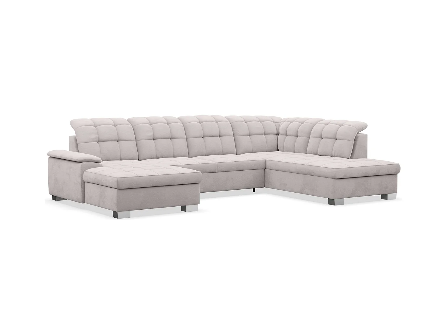 Canapé d'angle U convertible –gris clair– côté gauche – JAMAAL