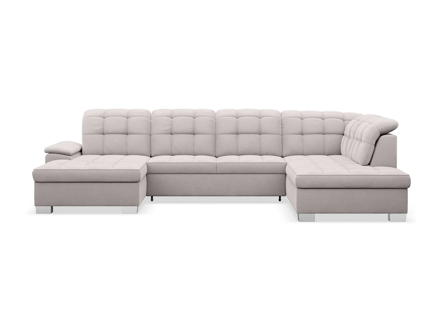 Wohnlandschaft - Schlaffunktion und Veloursbezug - links - hellgrau - JAMAAL