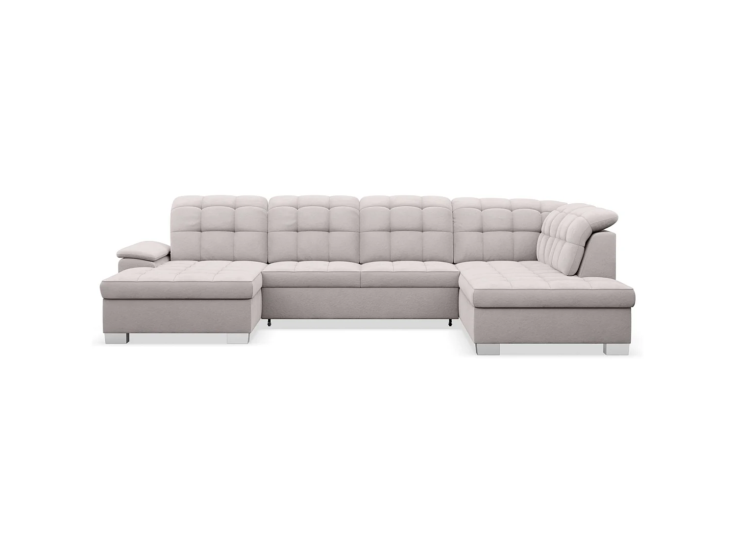 Canapé d'angle U convertible –gris clair– côté gauche – JAMAAL