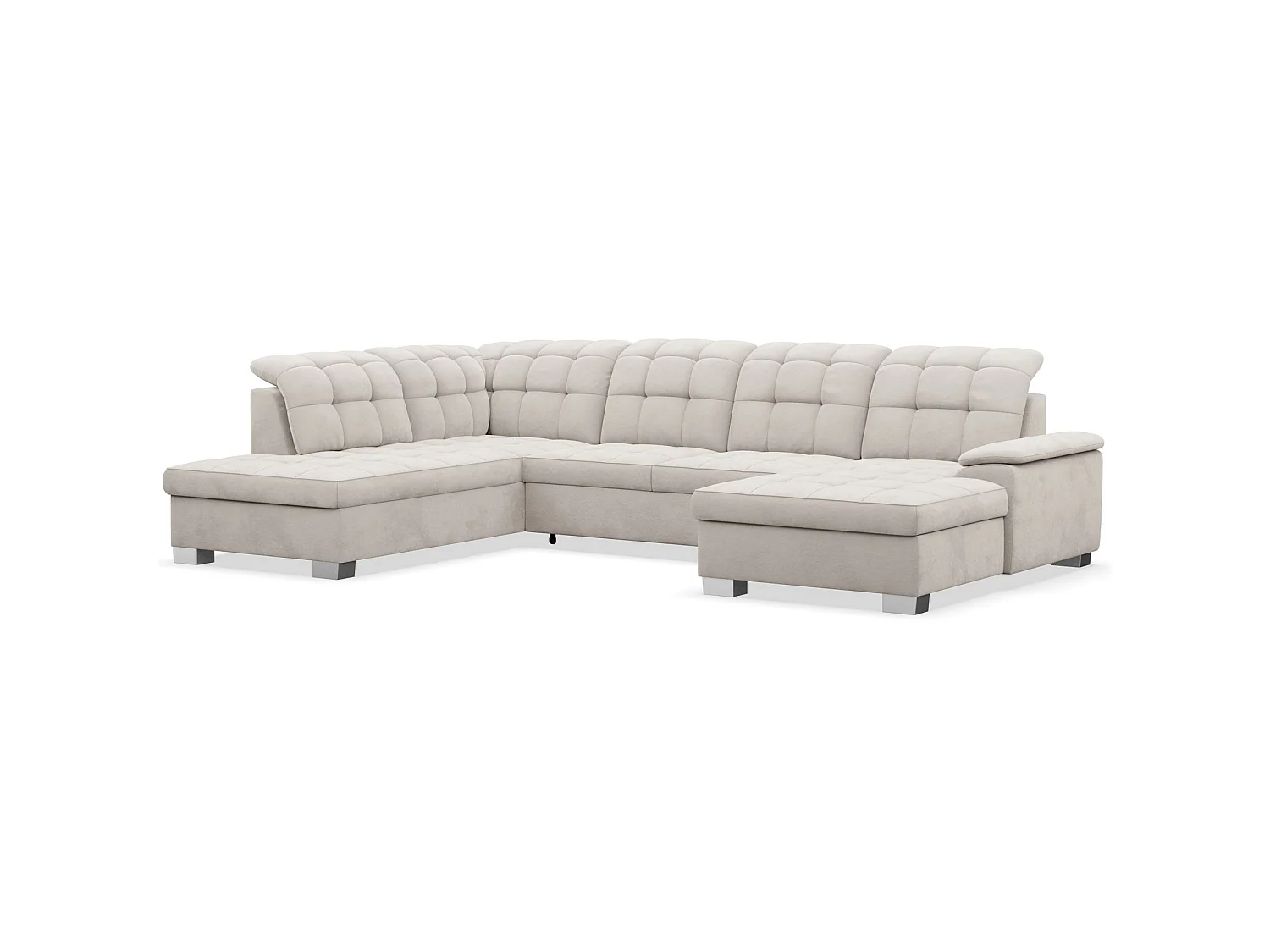Canapé d'angle U convertible – grège– côté droit – JAMAAL
