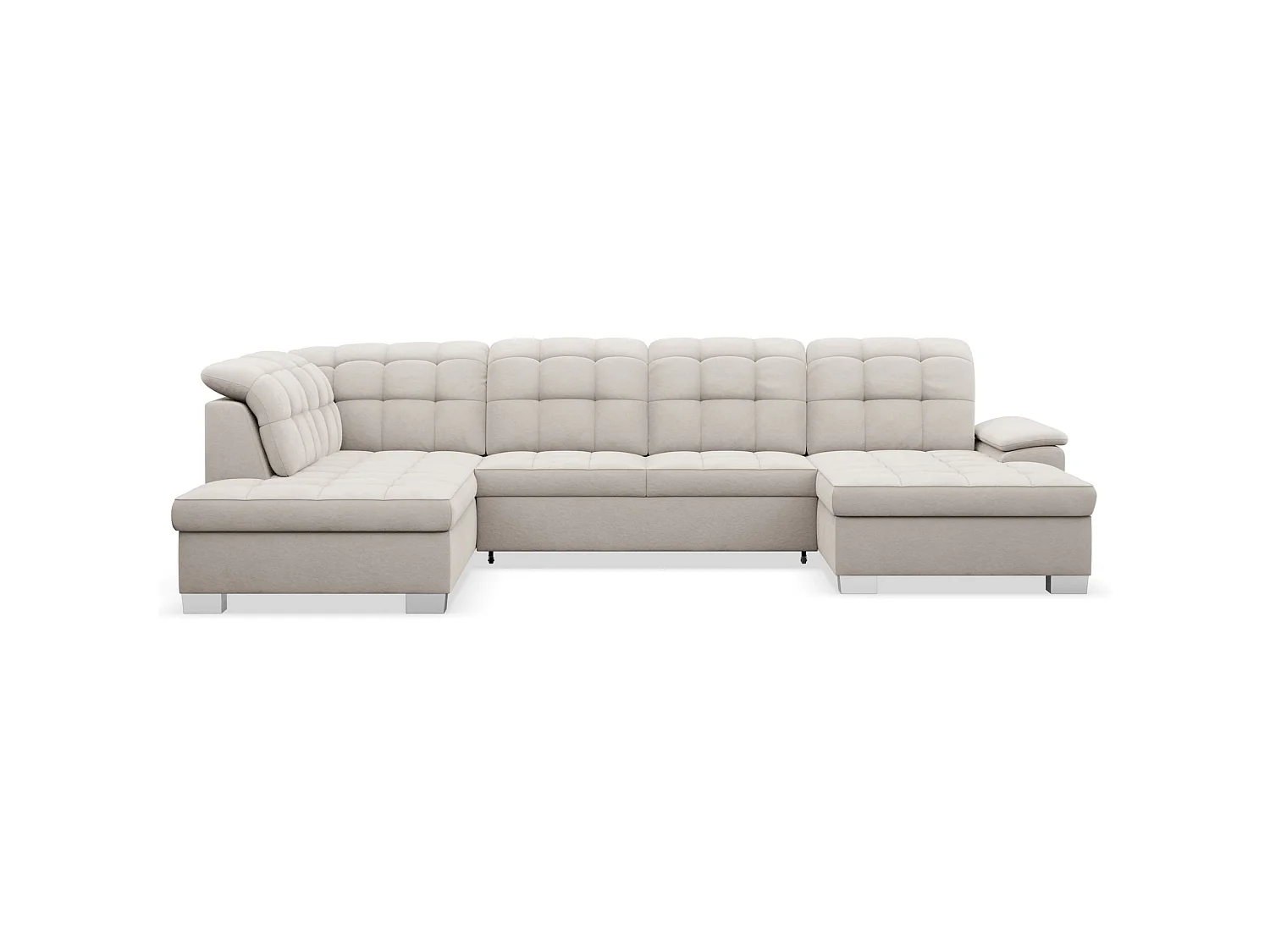 Canapé d'angle U convertible – grège– côté droit – JAMAAL