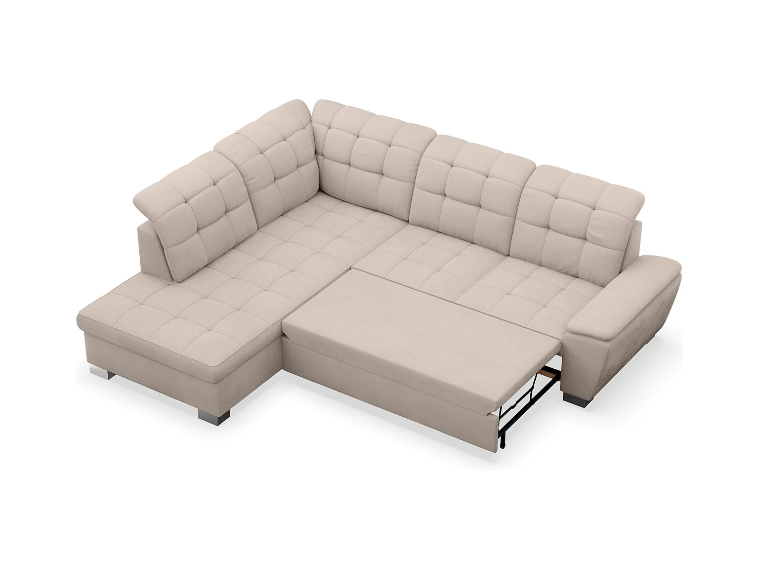 Canapé d'angle convertible L – beige– côté gauche – JAMAAL