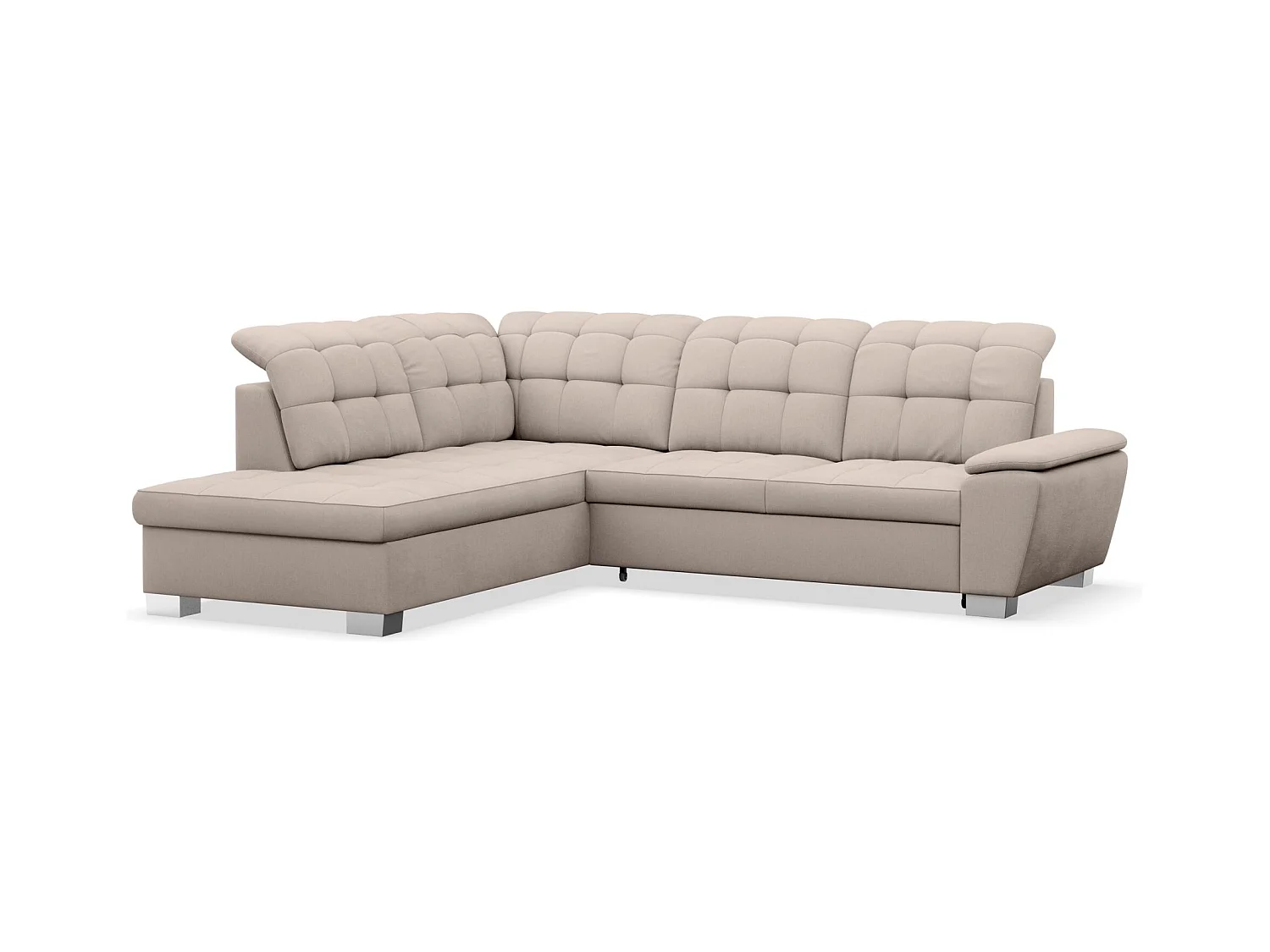 Canapé d'angle convertible L – beige– côté gauche – JAMAAL