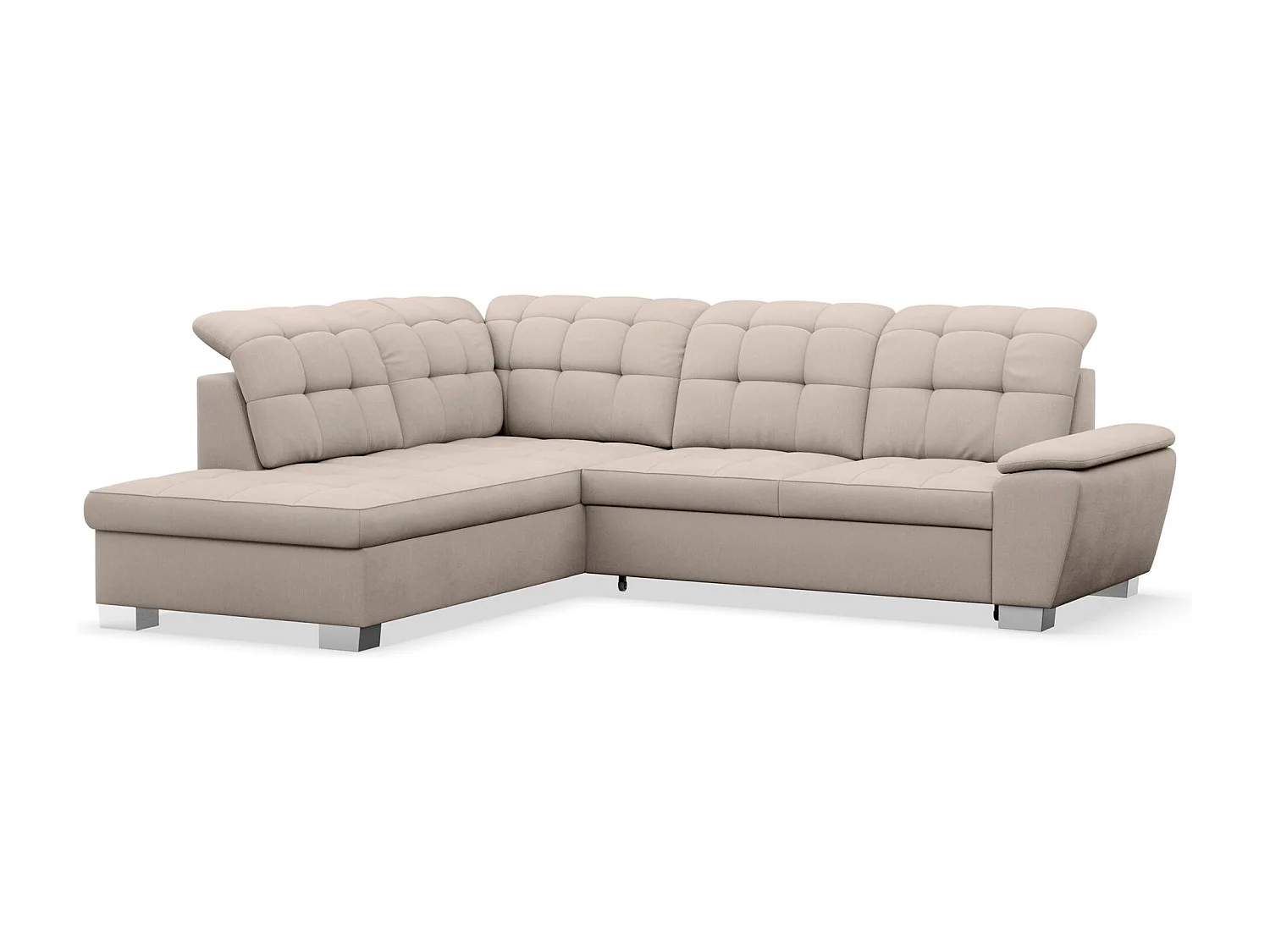 Ecksofa - Schlaffunktion und Stauraum - linksseitig - beige - JAMAAL