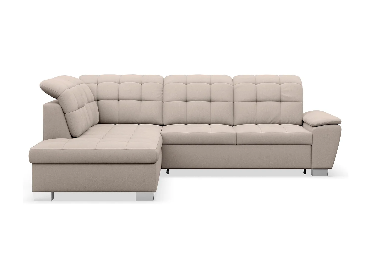 Ecksofa - Schlaffunktion und Stauraum - linksseitig - beige - JAMAAL