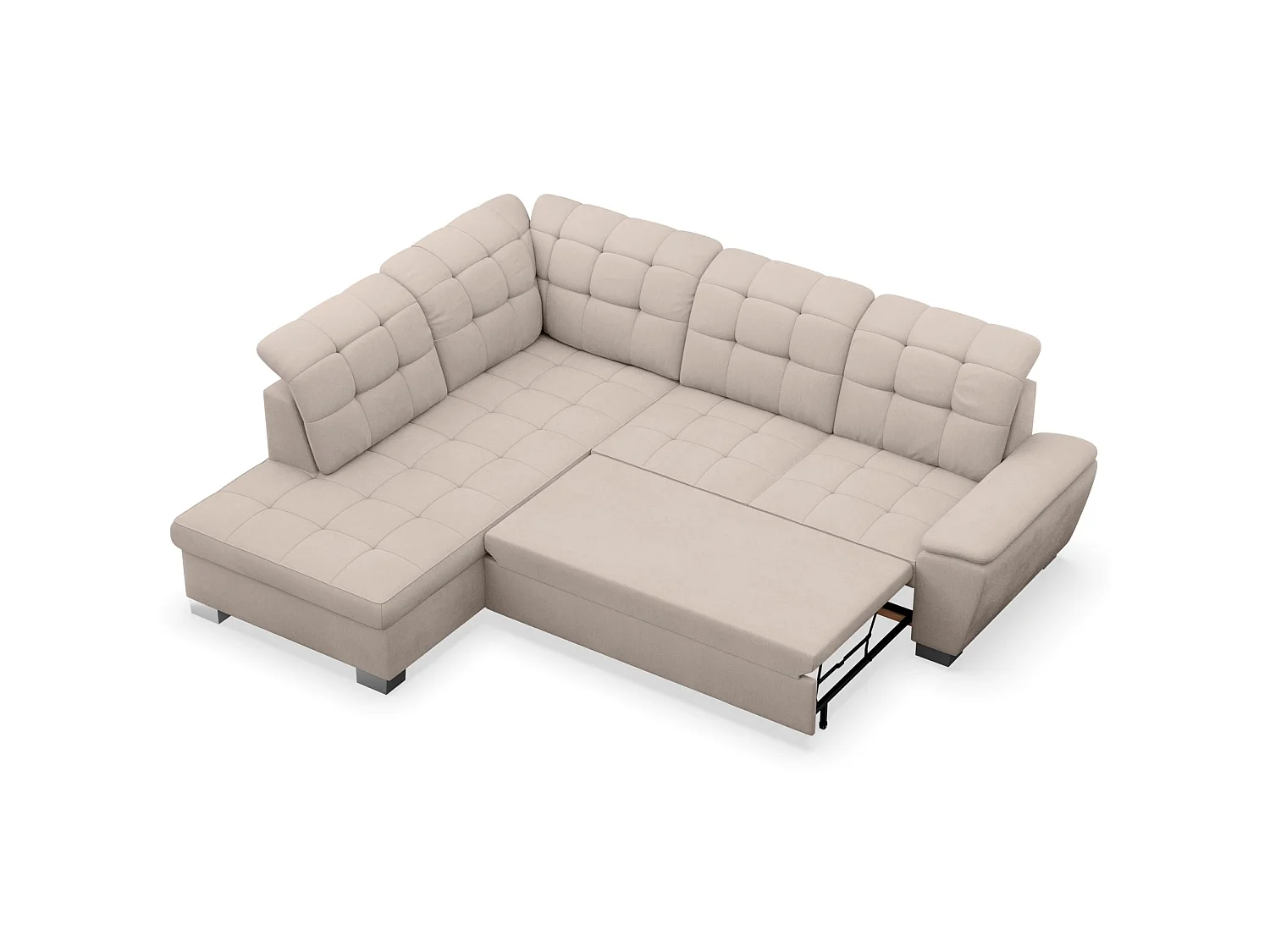 Canapé d'angle convertible L – beige– côté gauche – JAMAAL
