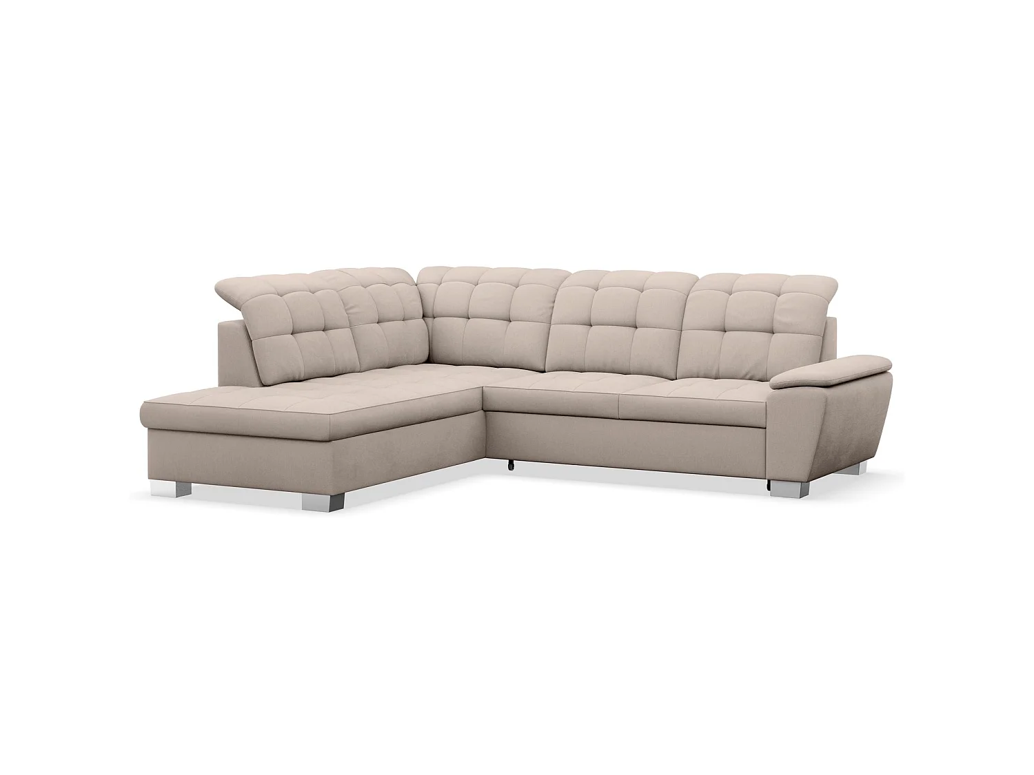 Canapé d'angle convertible L – beige– côté gauche – JAMAAL