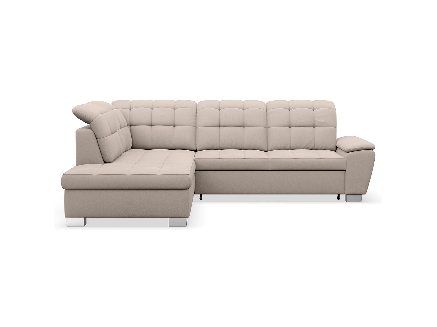 Canapé d'angle convertible L – beige– côté gauche – JAMAAL
