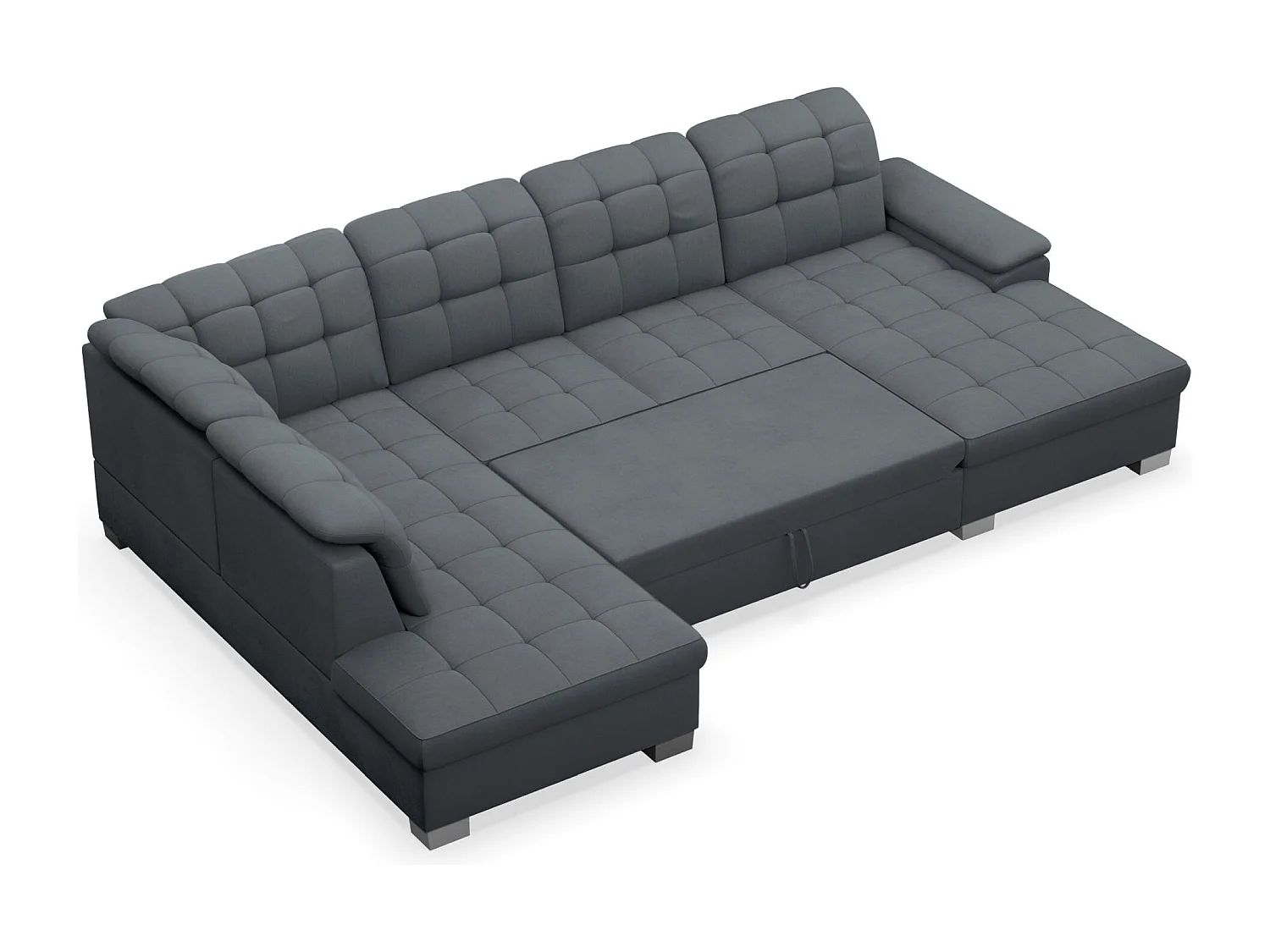 Wohnlandschaft - Schlaffunktion und Stauraum - rechtsseitig - dunkelgrau - JAMAAL