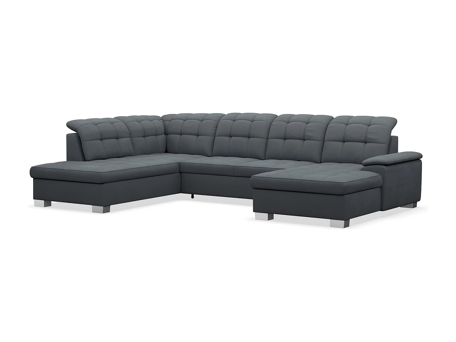 Wohnlandschaft - Schlaffunktion und Stauraum - rechtsseitig - dunkelgrau - JAMAAL