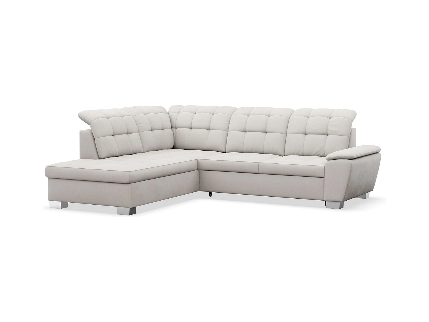 Canapé d'angle convertible L – crème – côté gauche – JAMAAL