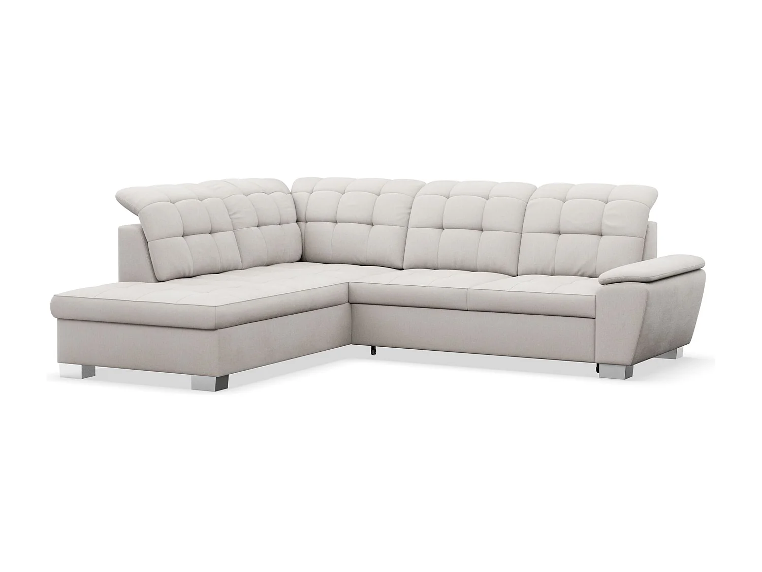 Ecksofa - Schlaffunktion und Stauraum - linksseitig - creme - JAMAAL