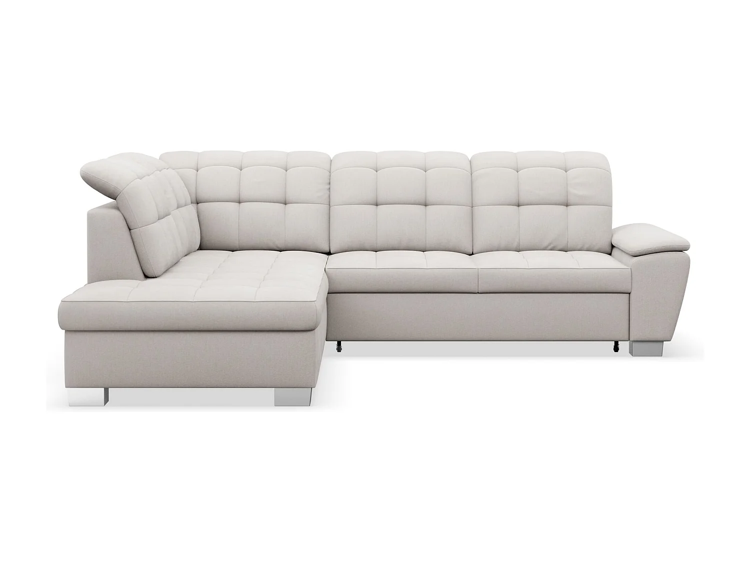 Ecksofa - Schlaffunktion und Stauraum - linksseitig - creme - JAMAAL