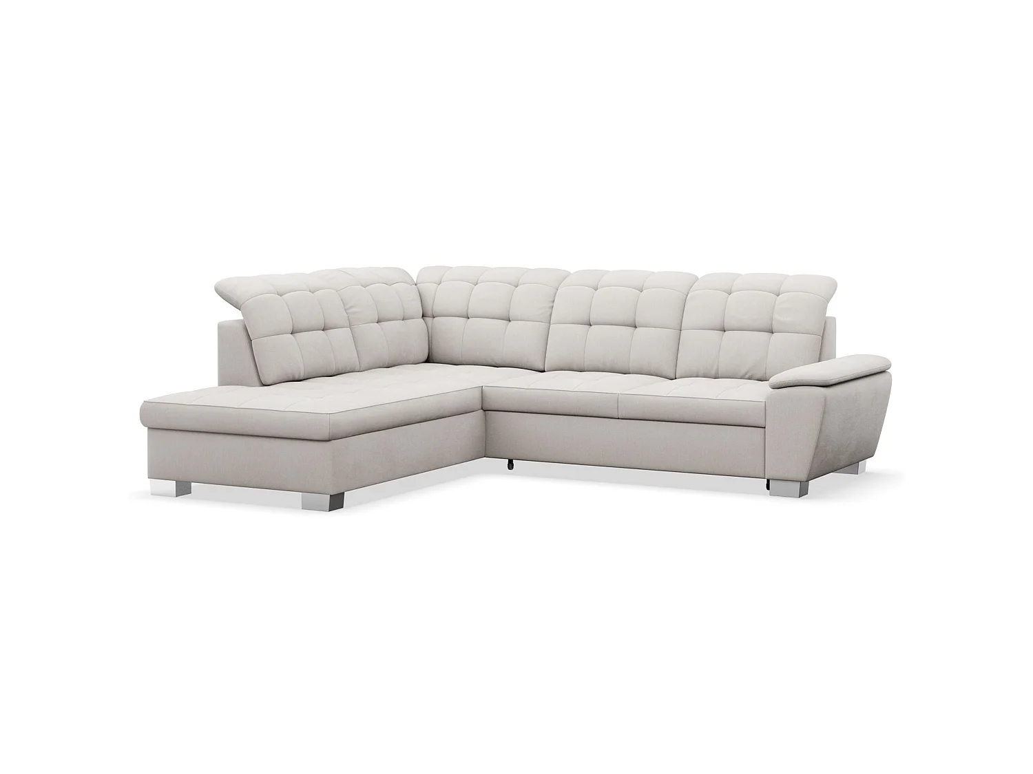Ecksofa - Schlaffunktion und Stauraum - linksseitig - creme - JAMAAL