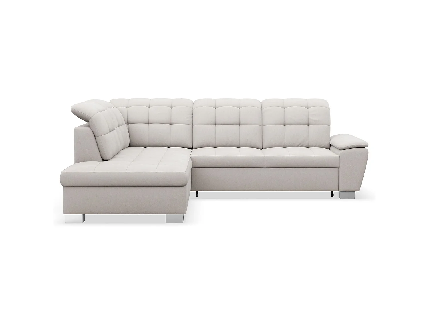 Ecksofa - Schlaffunktion und Stauraum - linksseitig - creme - JAMAAL
