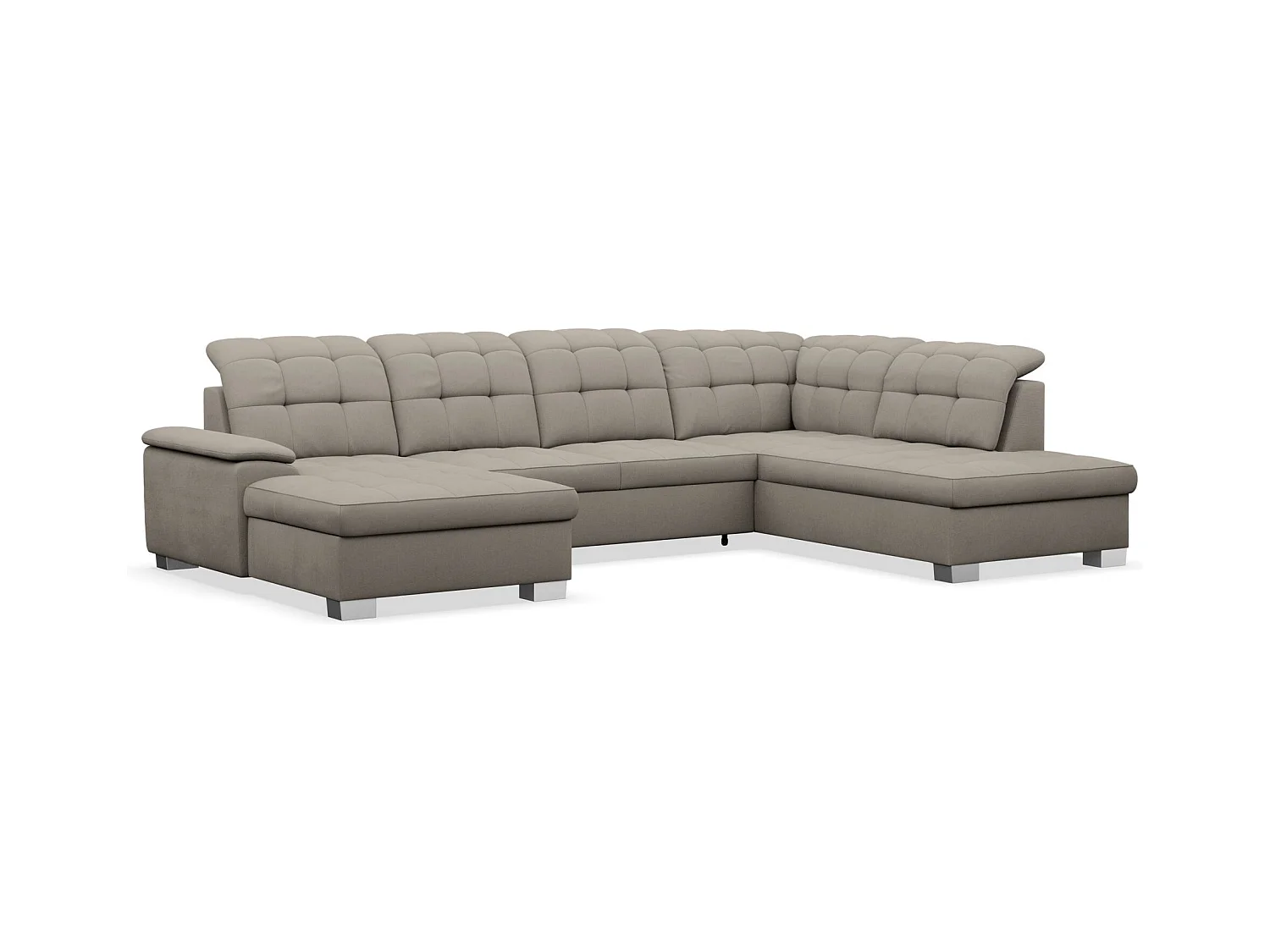 Canapé d'angle U convertible – grège tressé– côté gauche – JAMAAL