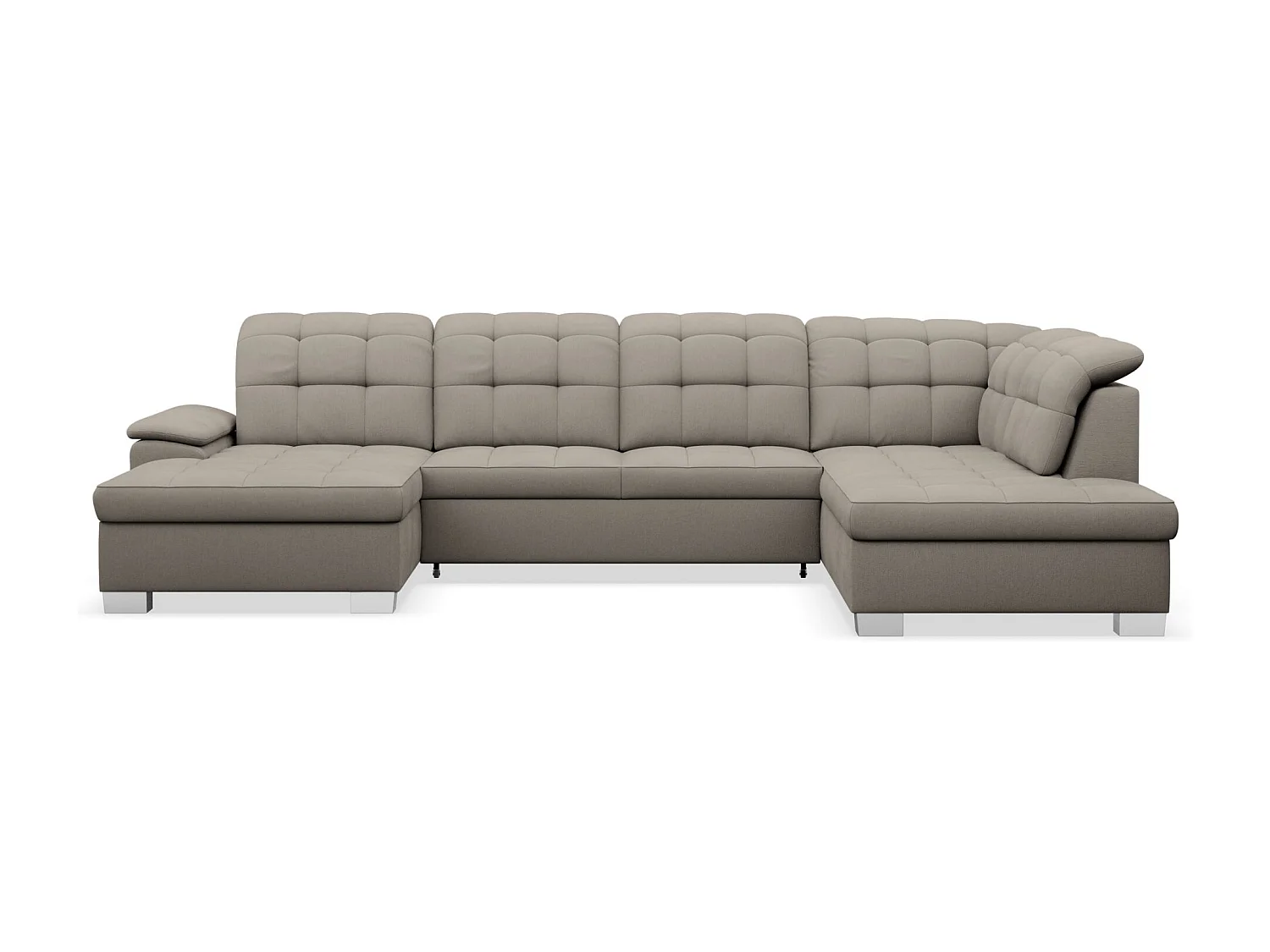 Canapé d'angle U convertible – grège tressé– côté gauche – JAMAAL