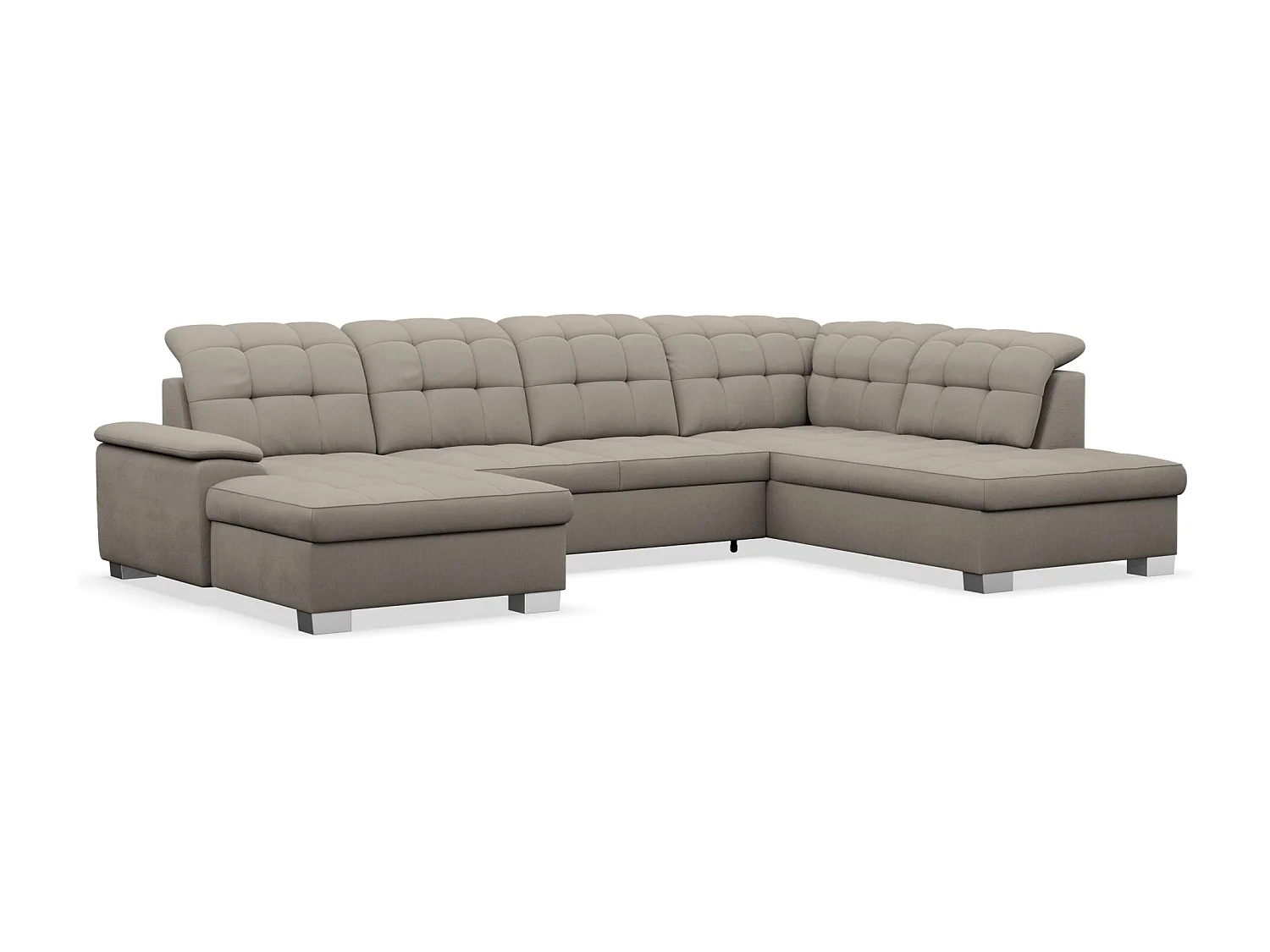 Canapé d'angle U convertible – grège tressé– côté gauche – JAMAAL