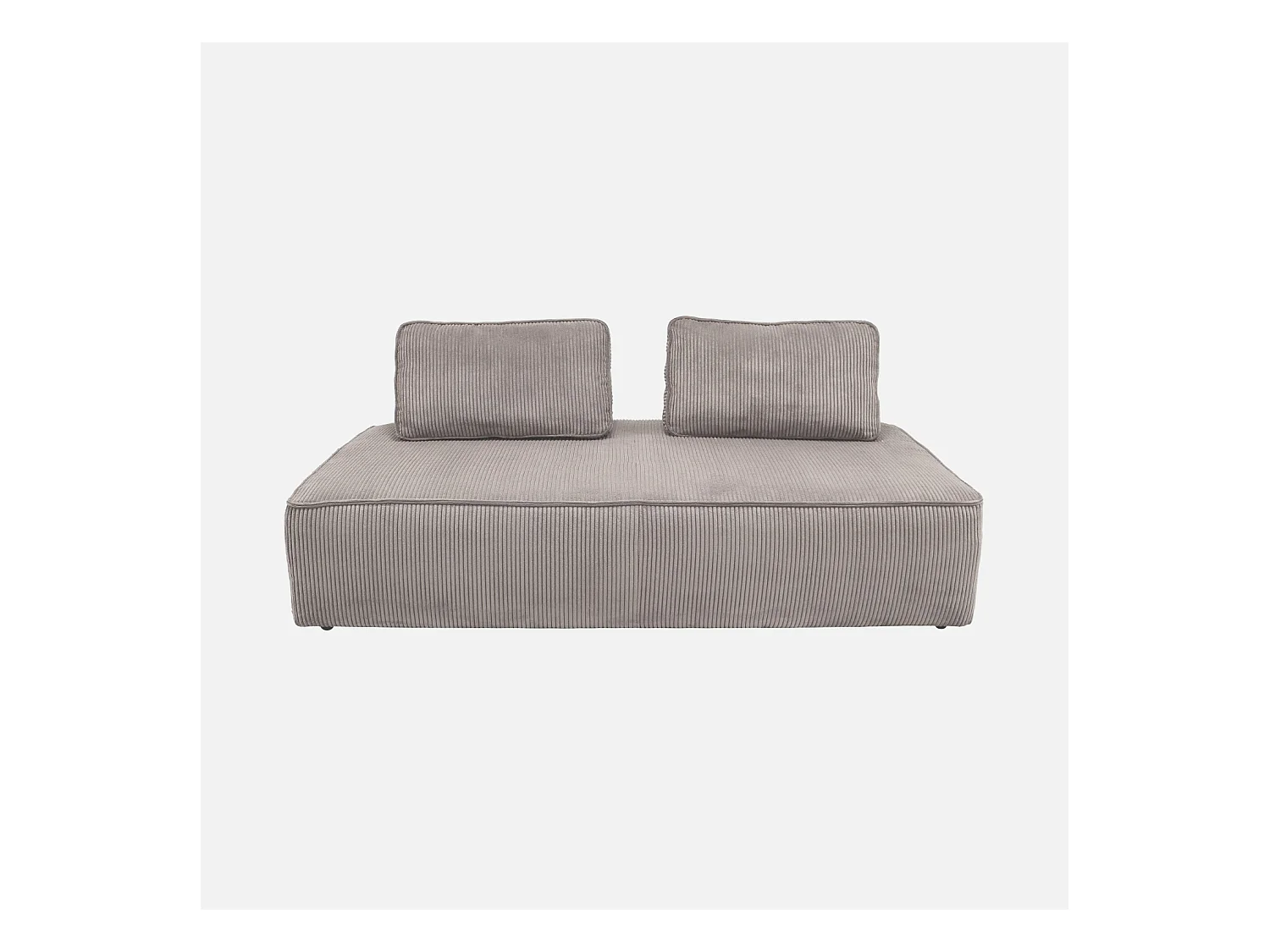 Sofá modular de pana, 2 plazas gris claro