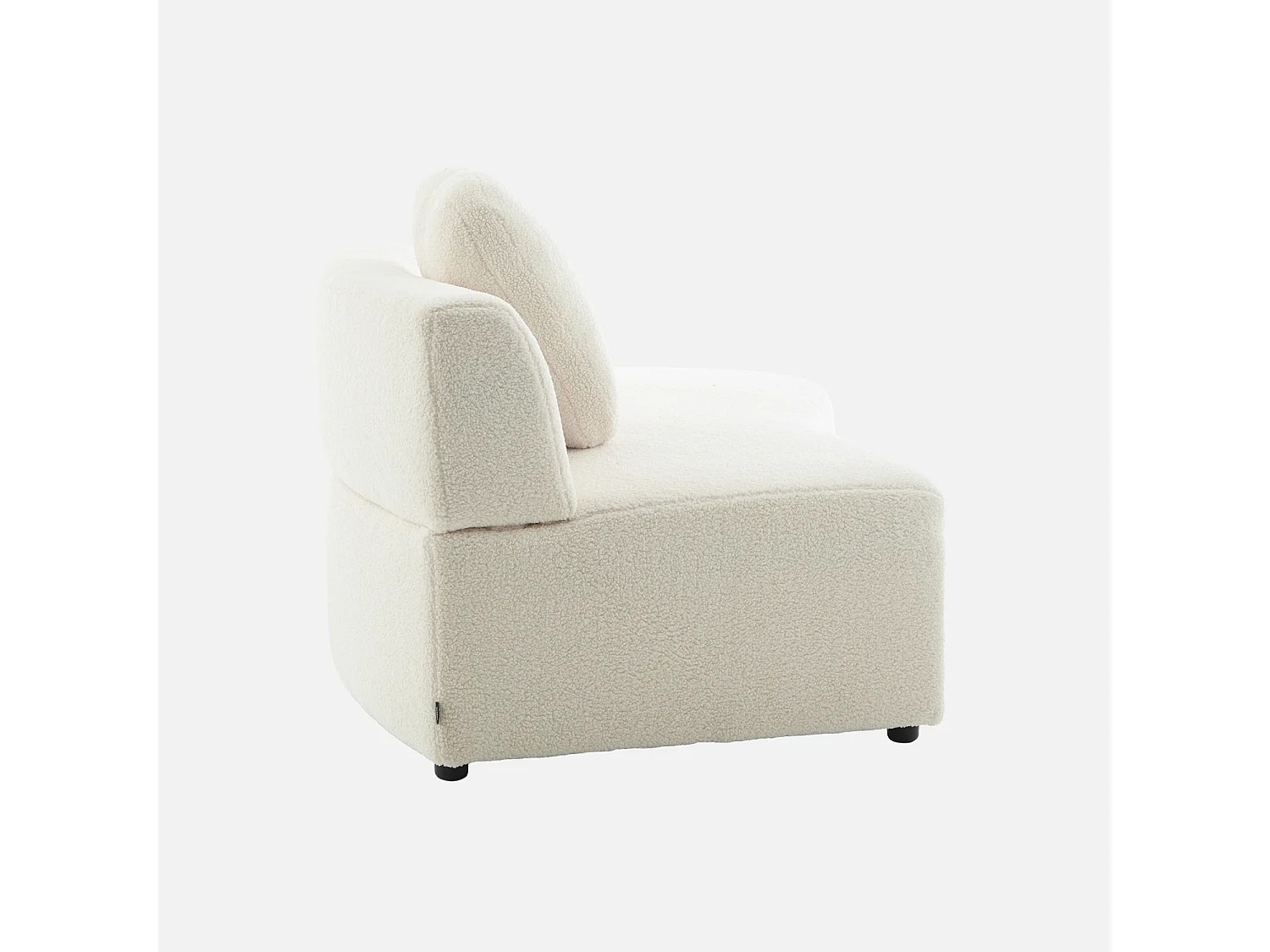 Divano virgola organico 2-3 posti bouclé, crema