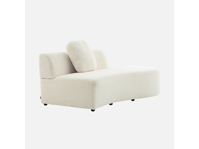 Divano virgola organico 2-3 posti bouclé, crema