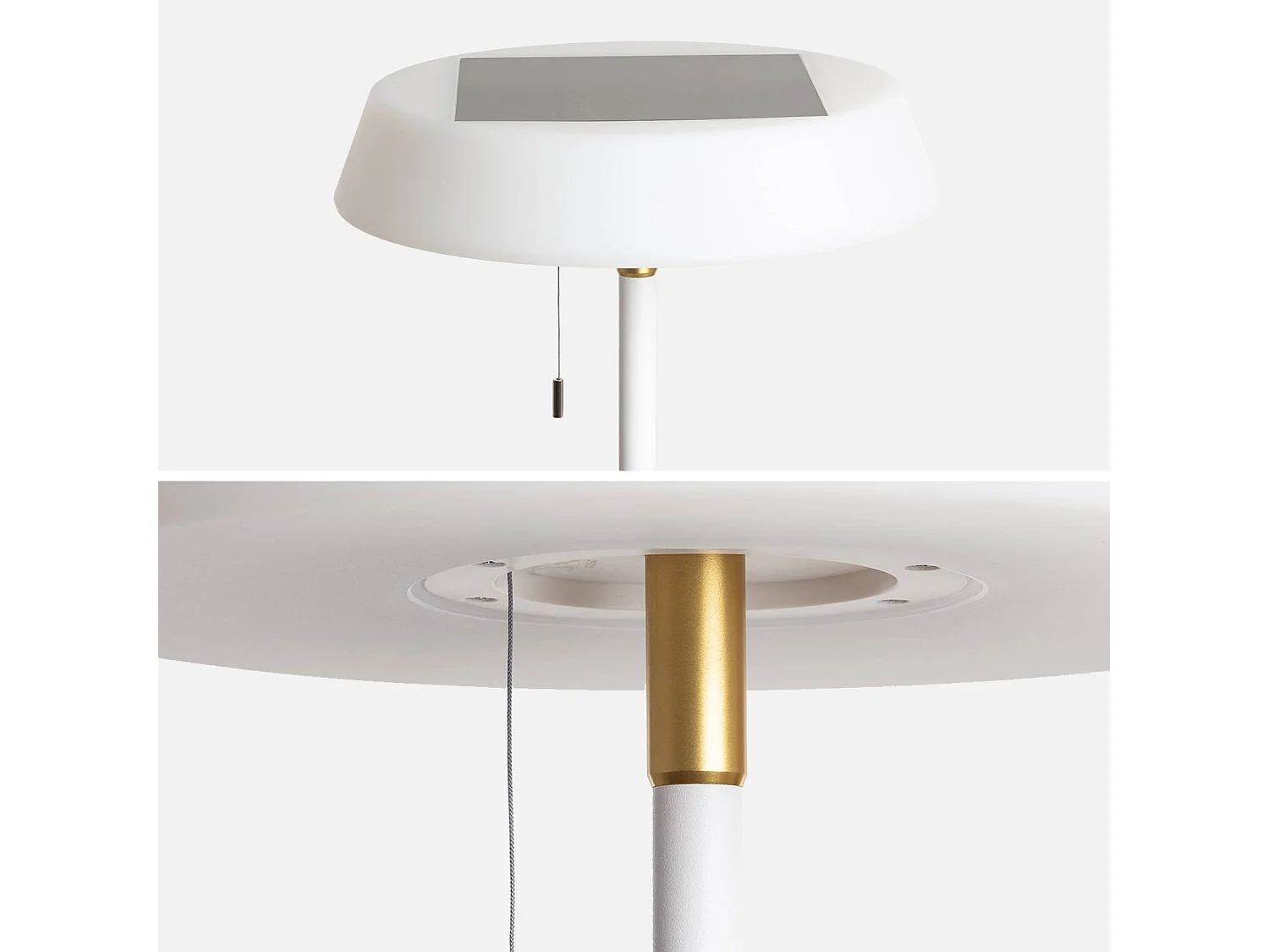 Lámpara solar led exterior, 150cm blanco