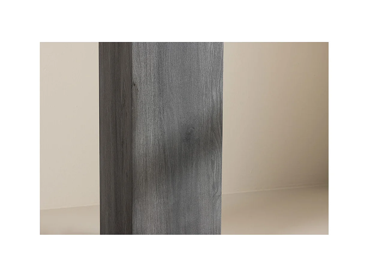 Mesa de esquina RamsvikL con pedestal negro.