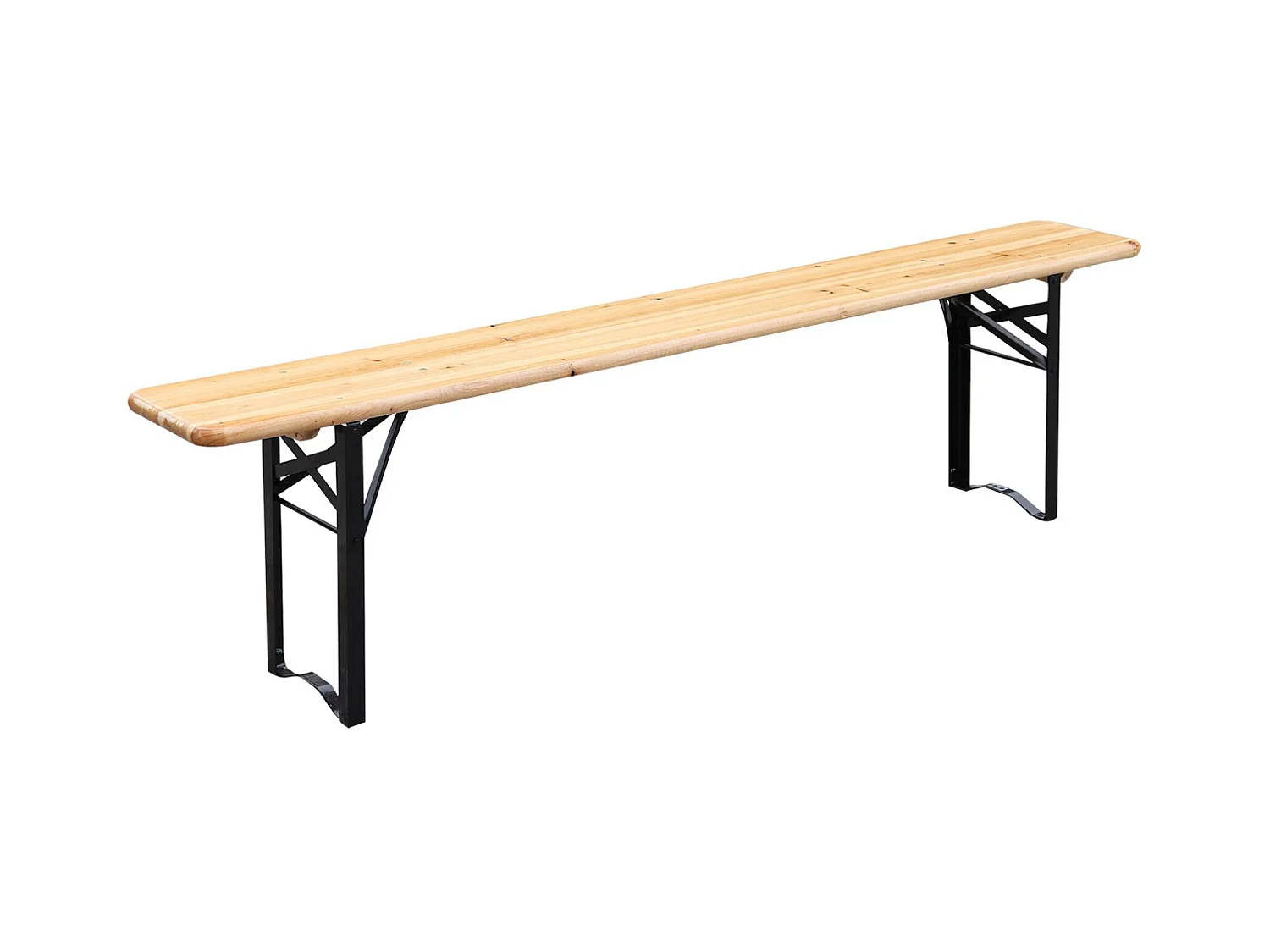 Set di 2 tavoli da ricevimento pieghevoli in legno di abete 2 panche,