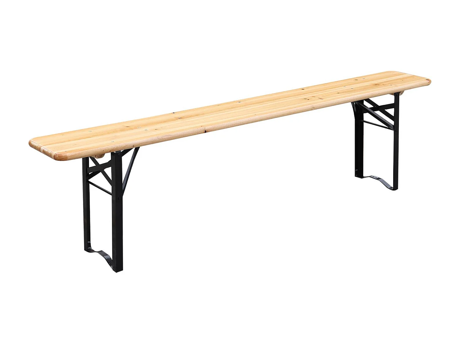 Mesa de recepción plegable madera de abeto 2 bancos, set de 2 natural