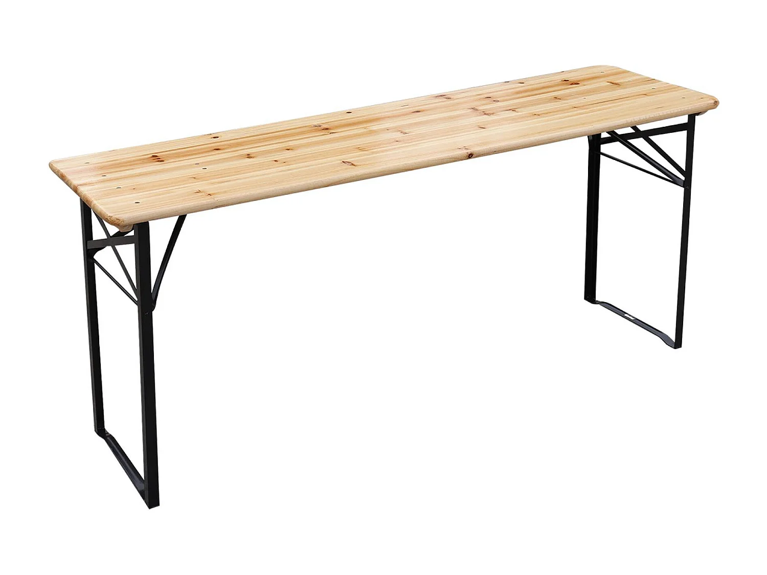 Mesa de recepción plegable madera de abeto 2 bancos, set de 2 natural