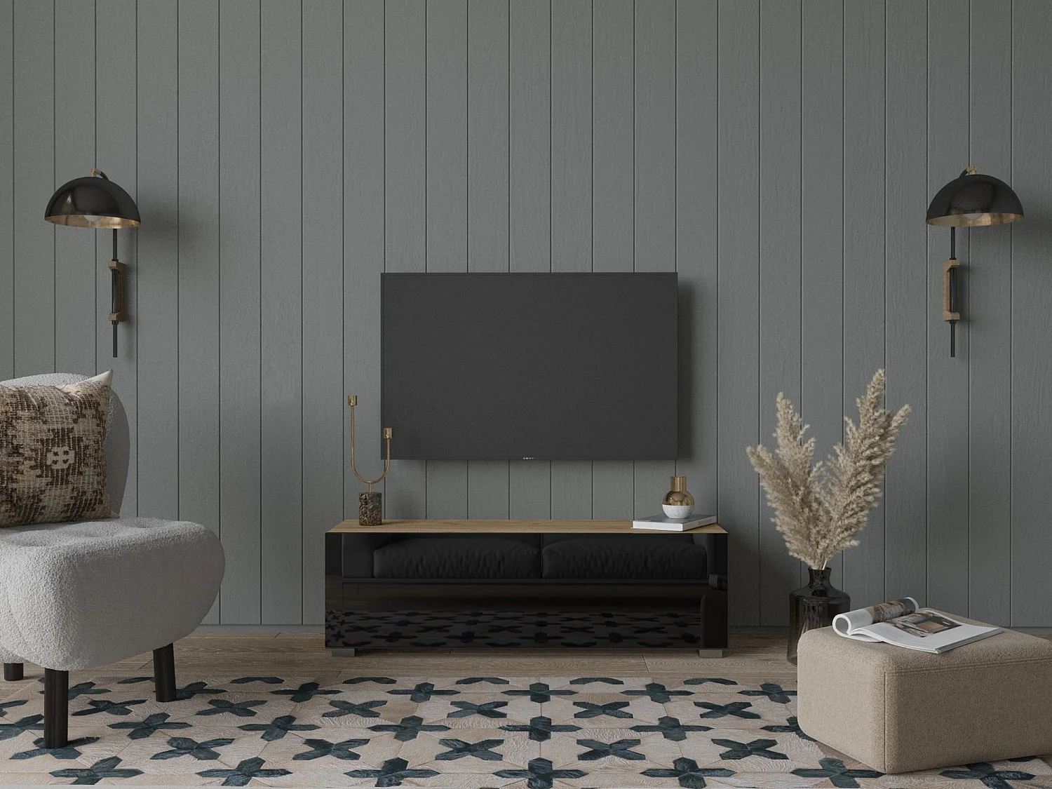 Meuble TV 105 cm 140 cm Banc Télé  Suspendu Banc Télévision Moderne Flottante pour Salon