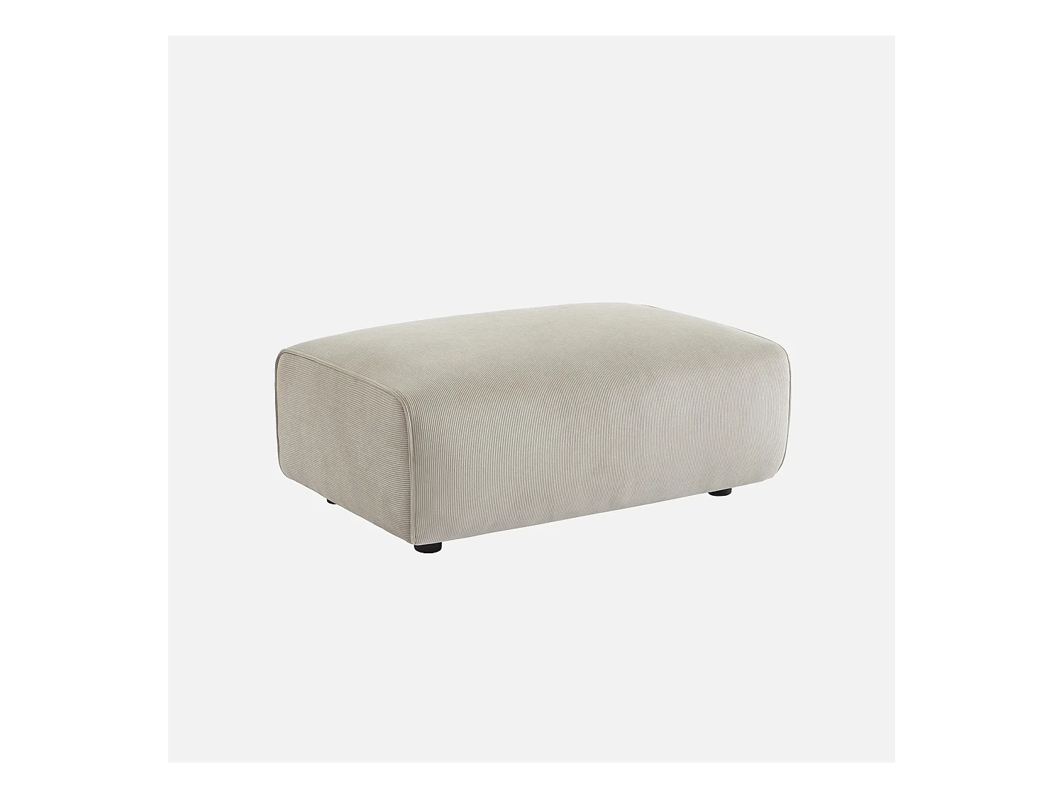 Pouf. module pour canapé. repose-pieds pour canapé 3 places en velours côtelé greige. L 102 x P 70 x H 41cm - Wallas
