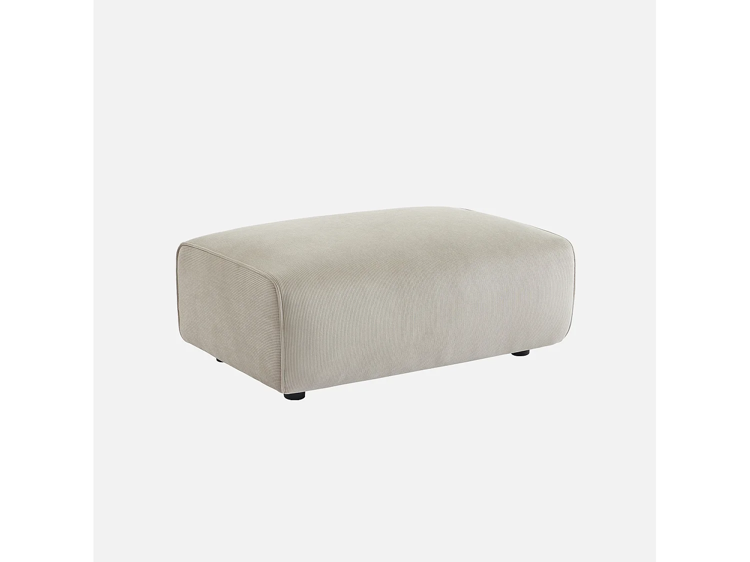 Pouf. module pour canapé. repose-pieds pour canapé 3 places en velours côtelé greige. L 102 x P 70 x H 41cm - Wallas